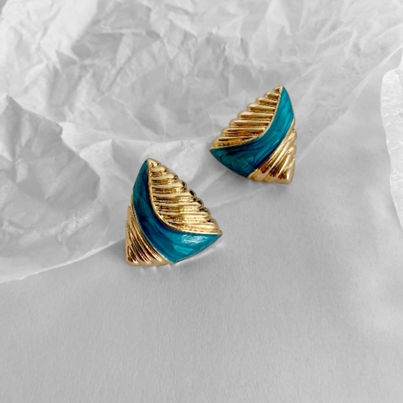 silverlià Treny Fashion Retro Vintage Oil-dripping Geometric Earrings - Picture 3 of 5